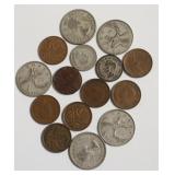BAG OF FOREIGN COINS