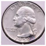 1959 D GEM BU WASHINGTON QUARTER