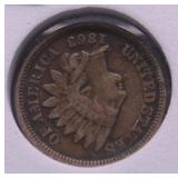 1863 INDIAN HEAD CENT VF
