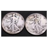 TWO WALKING HALF DOLLARS