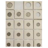 SHEET OF SILVER COINS