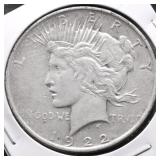 1922 D PEACE DOLLAR VF