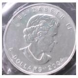 2004 CANADA MAPLE LEAF GEM 1 OZ .9999 SILVER