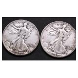 TWO WALKING HALF DOLLARS