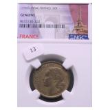 1954 NGC GENUINE FRANCE 20 F