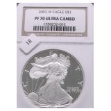2003 W NGC PF70UC SILVER EAGLE