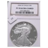 2004 W NGC PF70UC SILVER EAGLE