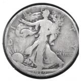 1919 D WALKING HALF DOLLAR VG