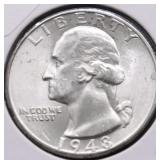 1948 D GEM BU WASHINGTON QUARTER