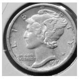 1919 MERCURY DIME AU