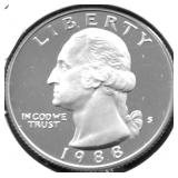 1988 S PROOF WASHINGTON QUARTER