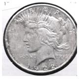 1922 PEACE DOLLAR VF