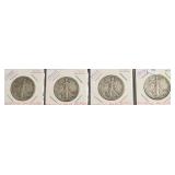 4 WALKING HALF DOLLARS