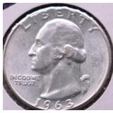 1963 GEM BU WASHINGTON QUARTER