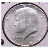 1964 D CHOICE BU KENNEDY HALF DOLLAR