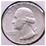 1964 GEM BU WASHINGTON QUARTER