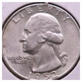 1952 D CHOICE BU WASHINGTON QUARTER