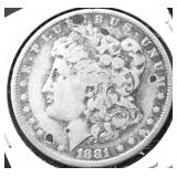 1881 O MORGAN DOLLAR VG