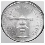 1980 MEXICO ONZA GEM BU 1 OZ .999 SILVER