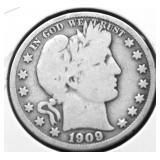 1909 BARBER HALF DOLLAR G