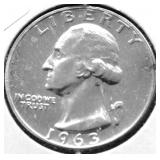 1963 PROOF WASHINGTON QUARTER