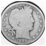 1908 O BARBER HALF DOLLAR G