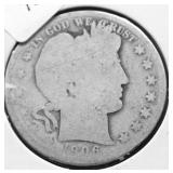 1906 D BARBER HALF DOLLAR AG