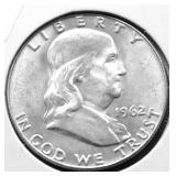 1962 D GEM BU FRANKLIN HALF DOLLAR