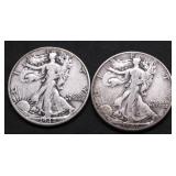 TWO WALKING HALF DOLLARS