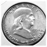 1954 GEM FBL FRANKLIN HALF DOLLAR