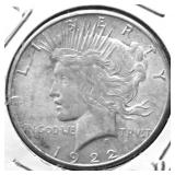 1922 S PEACE DOLLAR AU
