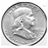1959 FBL CHOICE BU FRANKLIN HALF DOLLAR