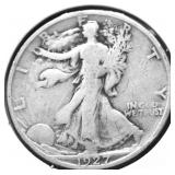 1927 D WALKING HALF DOLLAR VG