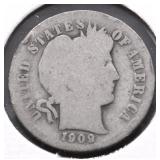 1909 BARBER DIME AG