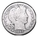 1907 BARBER HALF DOLLAR
