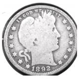 1892 BARBER QUARTER G