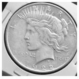 1922 D PEACE DOLLAR VF