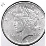 1924 PEACE DOLLAR AU