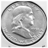 1951 D CH BU FBL FRANKLIN HALF DOLLAR