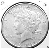 1922 S PEACE DOLLAR AU