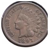1897 INDIAN HEAD CENT XF