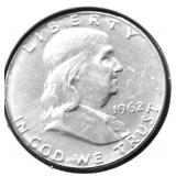1962 D CHOICE BU FRANKLLIN HALF DOLLA