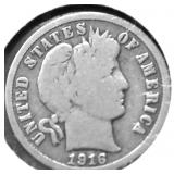 1916 BARBER DIME G