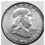 1955 GEM FBL FRANKLIN HALF DOLLAR