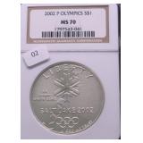 2002 P NGC MS70 OLYMPIC SILVER DOLLAR