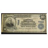 1902 CHATTANOGA 10 $ NATIONAL CURRENCY VF