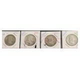 4 FRANKLIN HALF DOLLARS