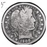 1908 O BARBER HALF DOLLAR G