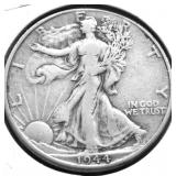 1944 D WALKING HALF DOLLAR VF