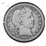 1903 BARBER QUARTER VF